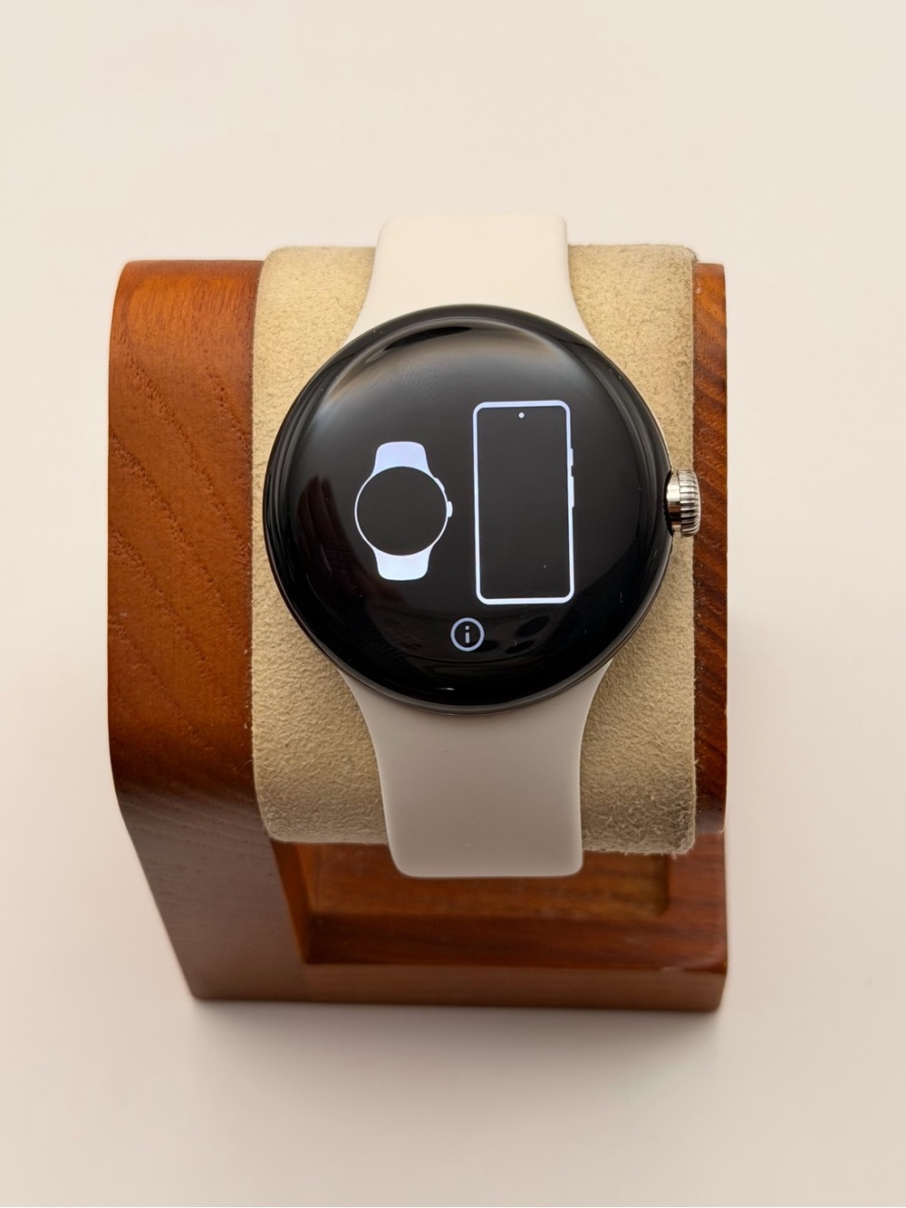 Google Pixel Watch (1st Gen), Charger Included, White Band, Excellent